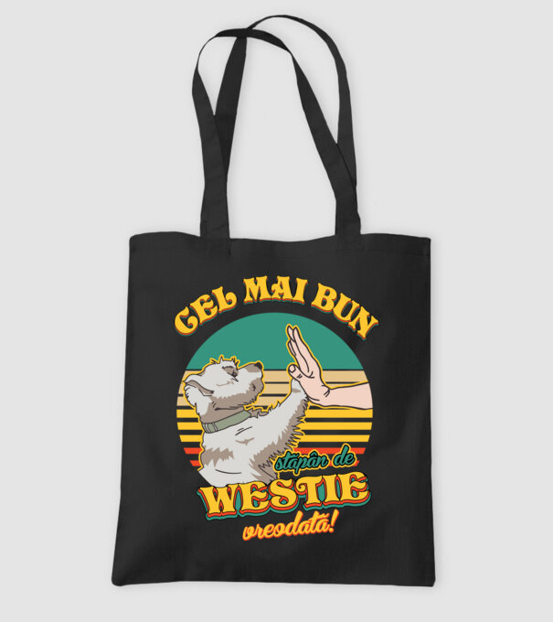 Cel mai bun stăpân de westie vreodată! model negru pe tricou