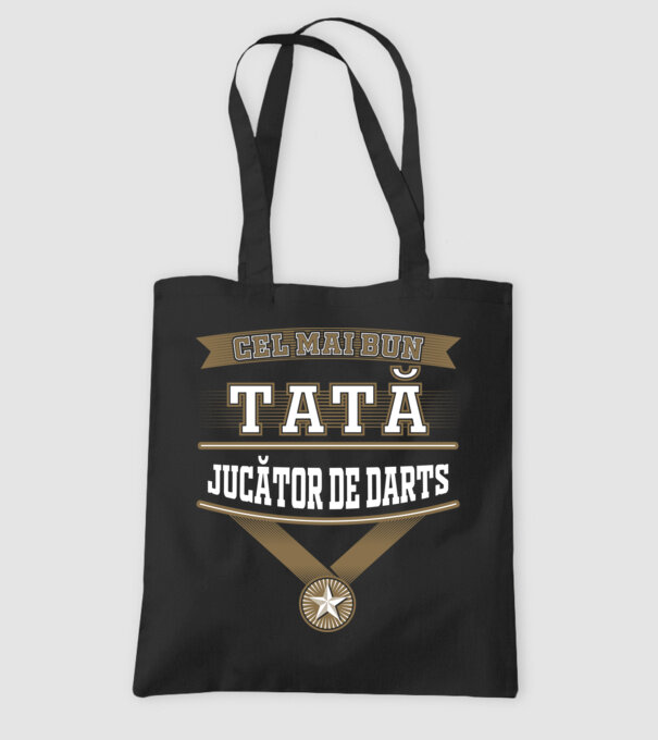 Cel mai bun tată jucător de darts model negru pe tricou