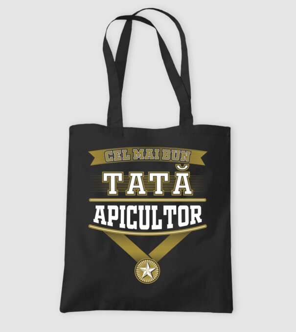 CEL MAI BUN Tată Apicultor model negru pe tricou