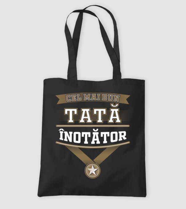 Cel mai bun tată înotător model negru pe tricou