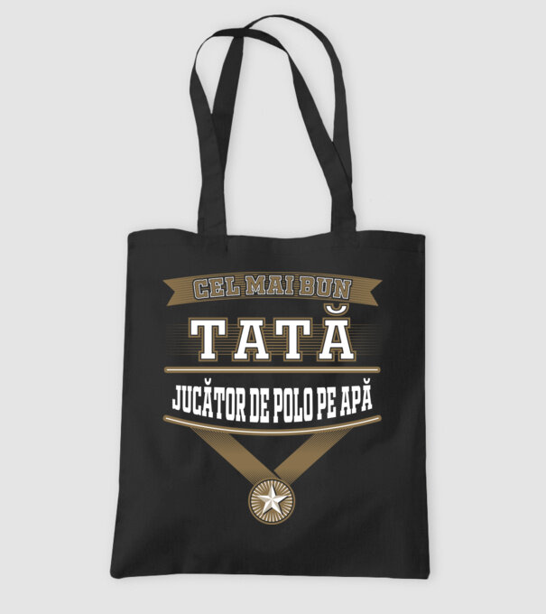Cel mai bun tată jucător de polo pe apă model negru pe tricou