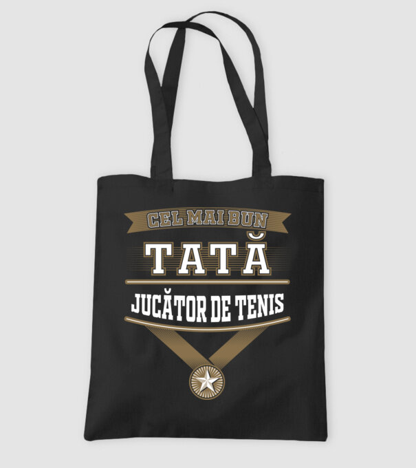 Cel mai bun tată jucător de tenis model negru pe tricou
