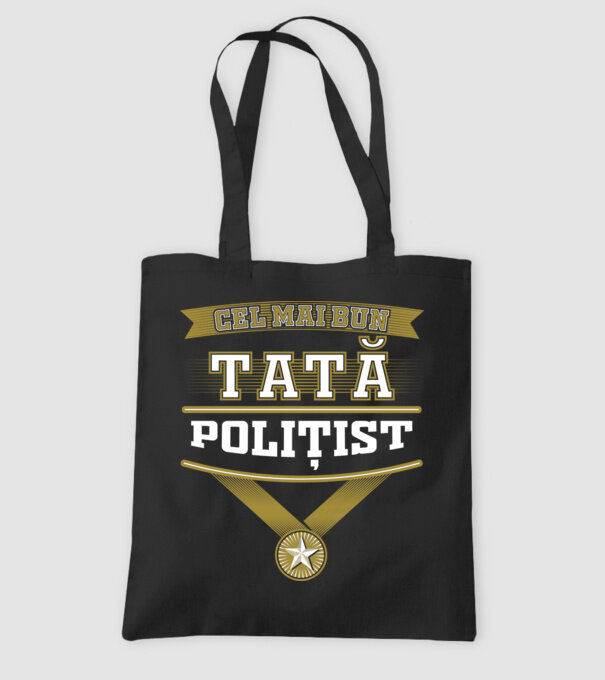 Cel mai bun tată polițist model negru pe tricou