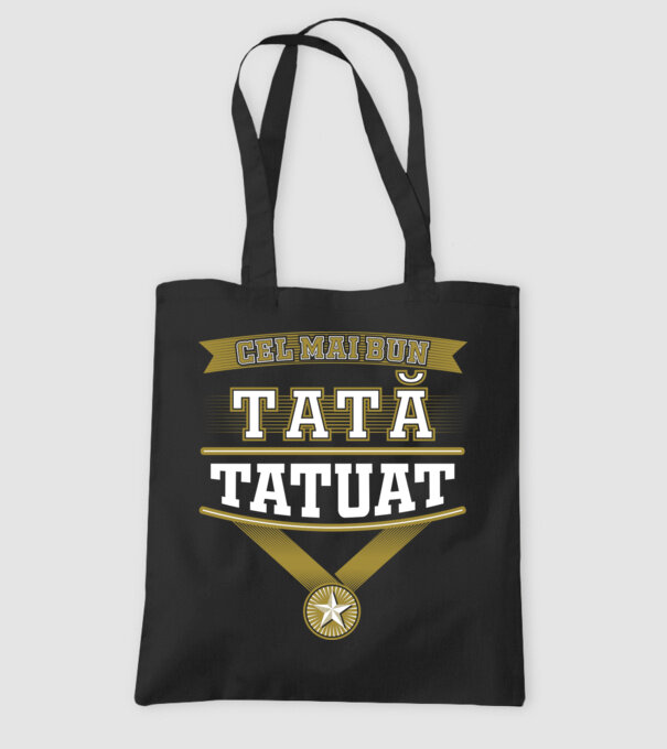 Cel mai bun tată tatuat model negru pe tricou