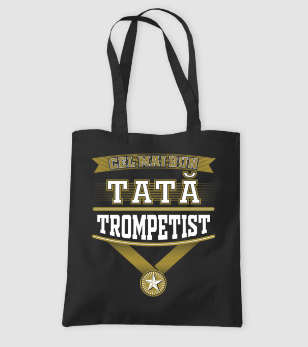 Cel mai bun tată trompetist model negru pe tricou