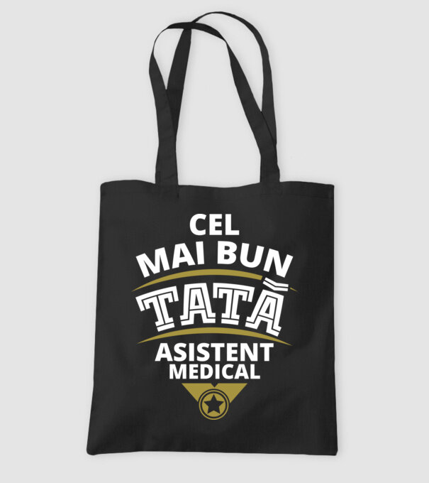 Cel mai bun tată asistent medical model negru pe tricou