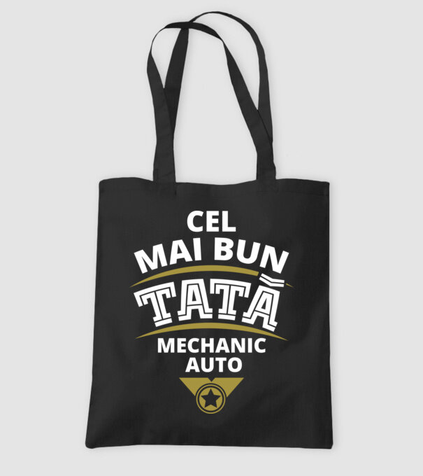 Cel mai bun tată mecanic auto model negru pe tricou