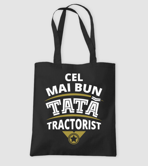 Cel mai bun tată tractorist model negru pe tricou