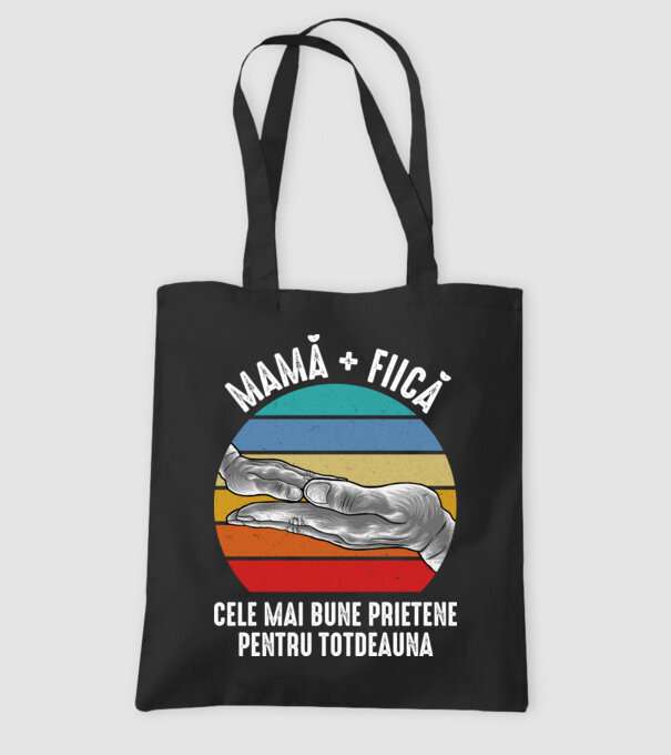 MAMĂ + FIICĂ- Cele mai bune prietene pentru totdeauna model negru pe tricou