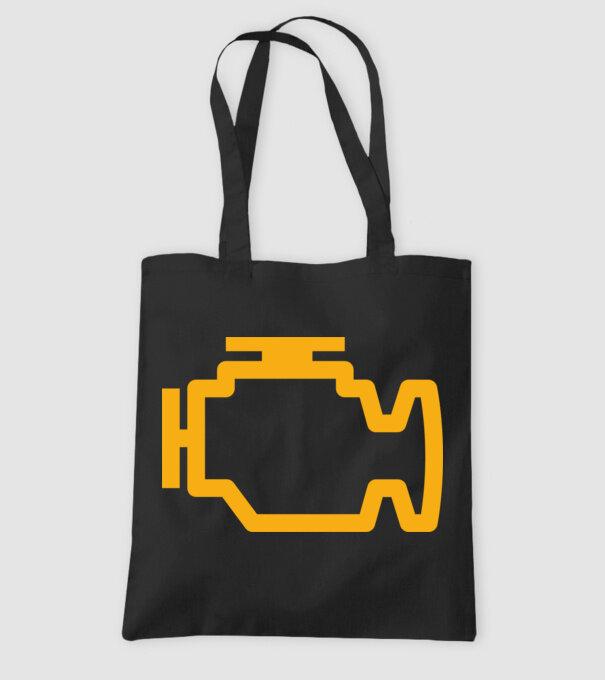 check engine model negru pe tricou