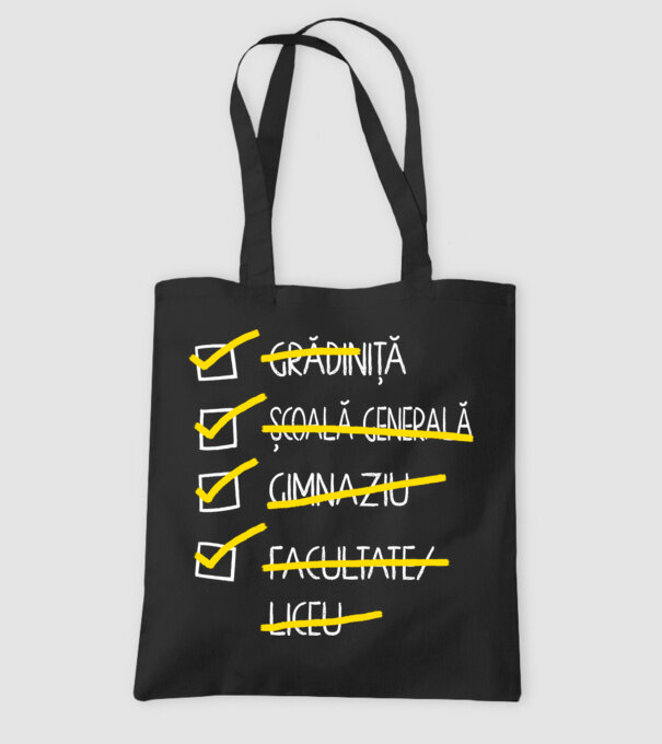 Cheklist educație - Facultate negru model negru pe tricou