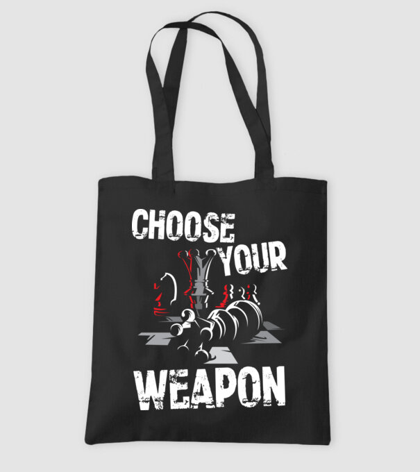 CHOOSE YOUR WEAPON model negru pe tricou