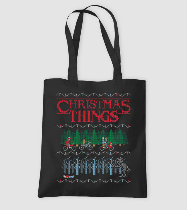 christmas things ugly sweater model negru pe tricou