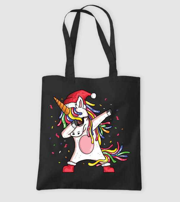 Christmas unicorn dab model negru pe tricou