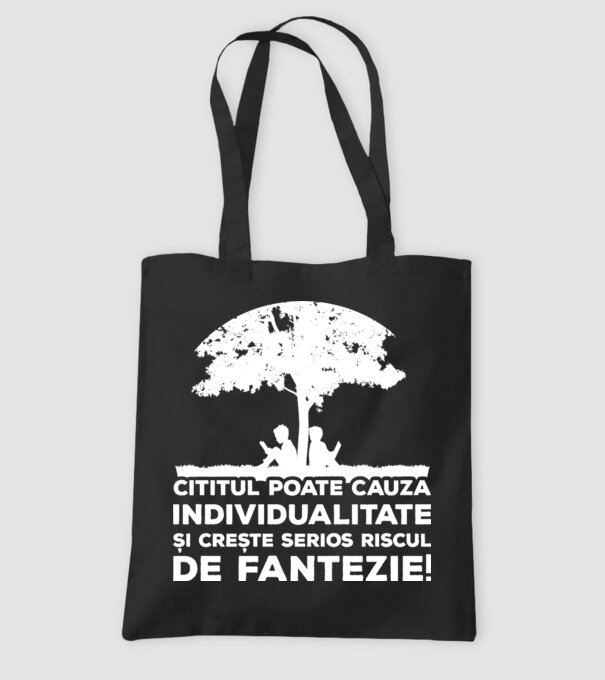 Cititul poate cauza individualitate și crește serios riscul de fantezie! model negru pe tricou