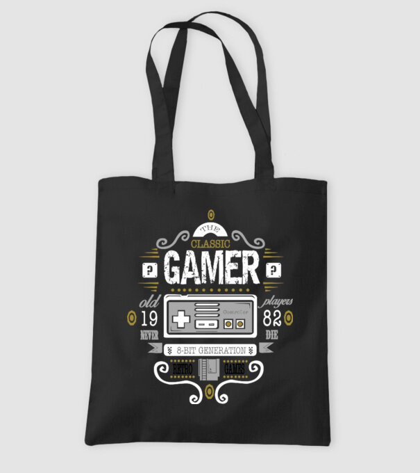 Classic Gamer model negru pe tricou