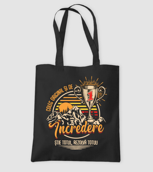coleg original și de încredere model negru pe tricou