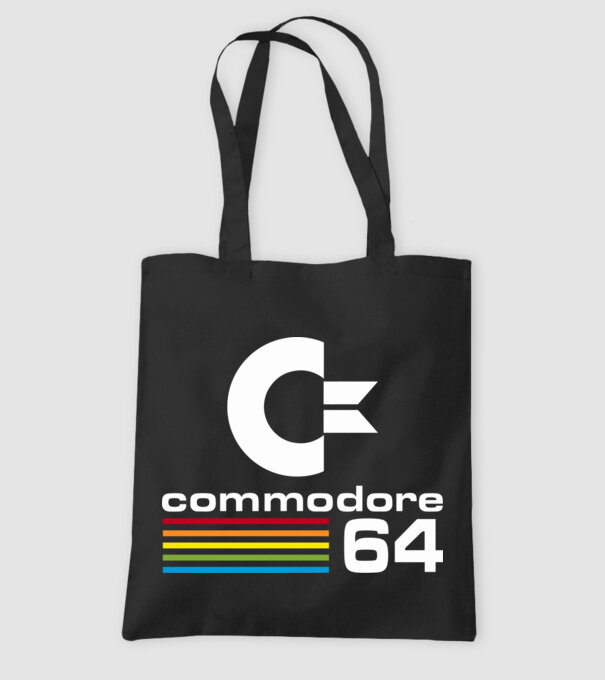 Commodore 64 logo on black model negru pe tricou