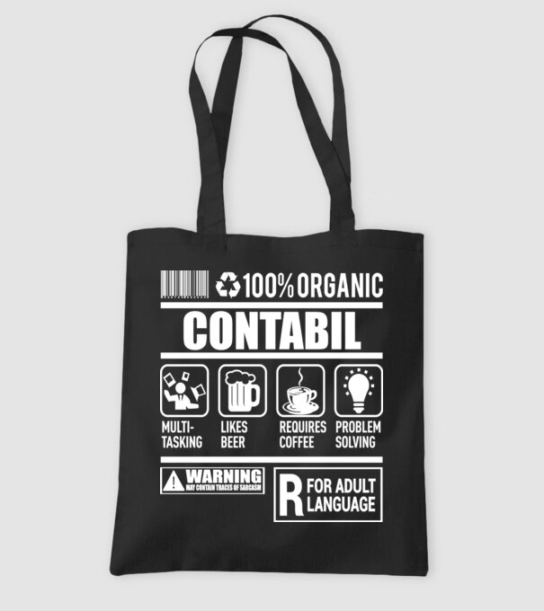 CONTABIL model negru pe tricou