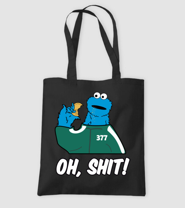 cookie monster squid game parody model negru pe tricou