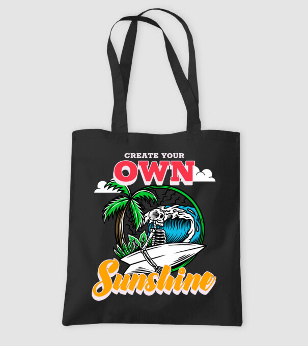 Create your own sunshine surfer skeleton model negru pe tricou