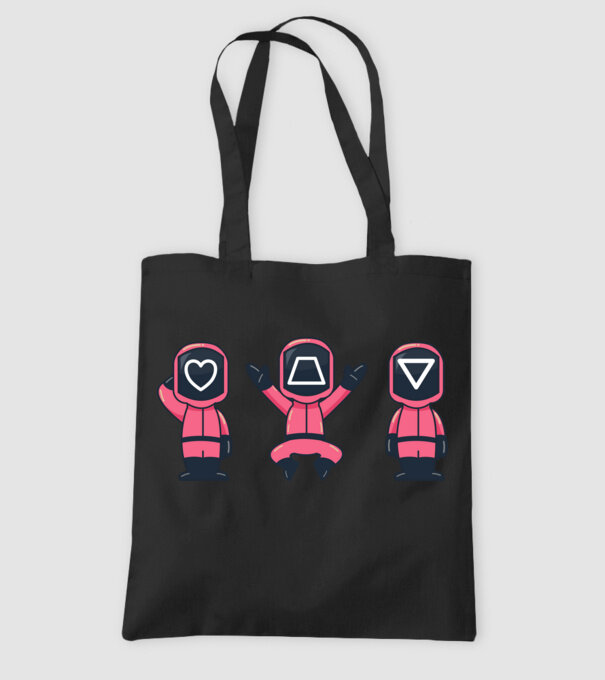 cute squid game toys model negru pe tricou