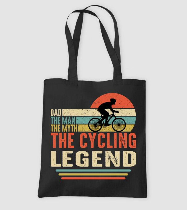 Dad the man, the myth, the cycling legend model negru pe tricou