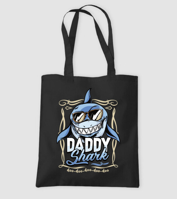 Daddy Shark model negru pe tricou