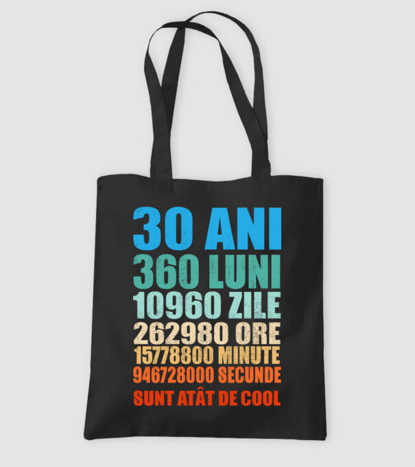 De 30 ani - luni - zile - ore - minute - secunde - sunt atât de cool model negru pe tricou