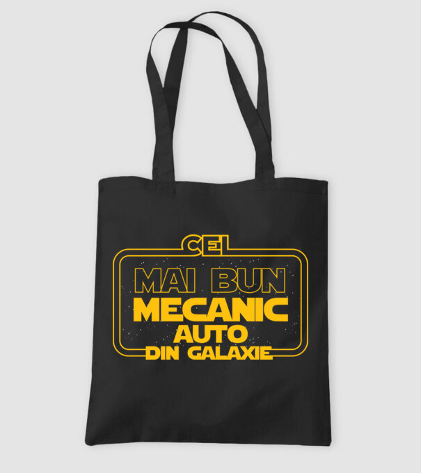 Cel mai bun mecanic auto din galaxie model negru pe tricou