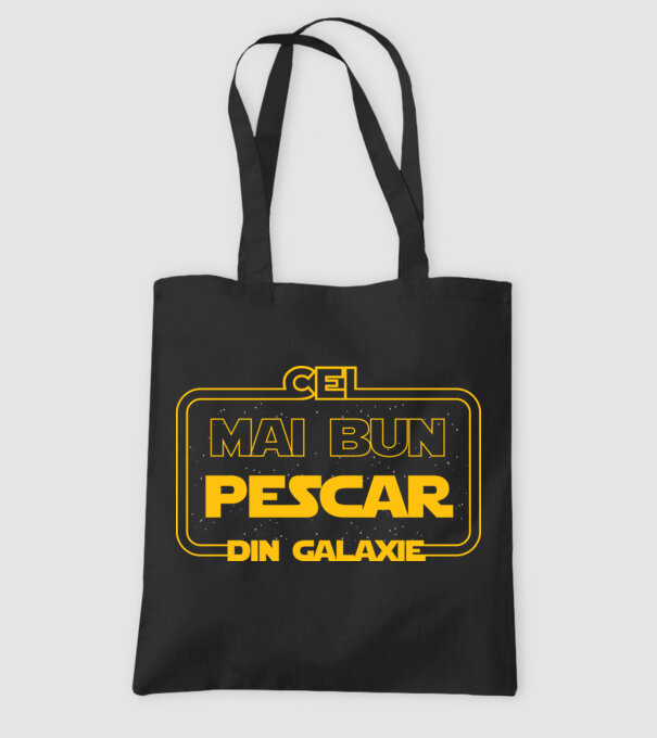 Cel mai bun pescar din galaxie model negru pe tricou