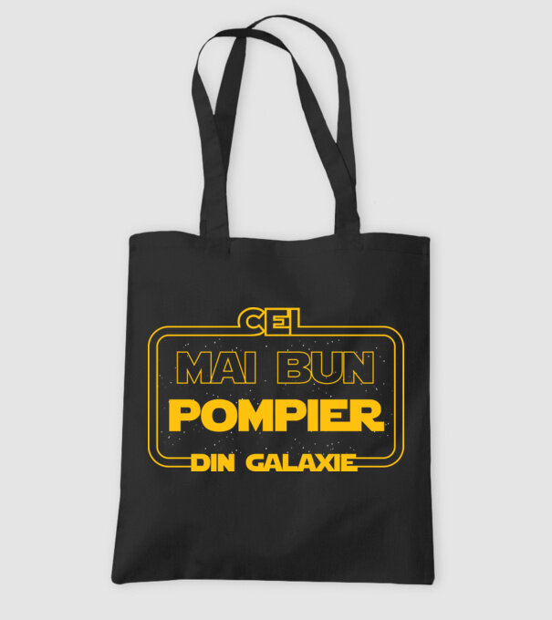 Cel mai bun pompier din galaxie model negru pe tricou