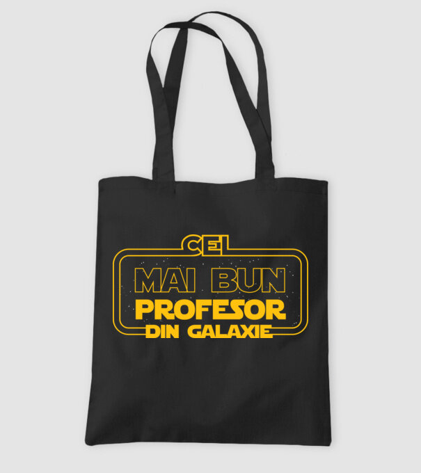 Cel mai bun profesor din galaxie model negru pe tricou