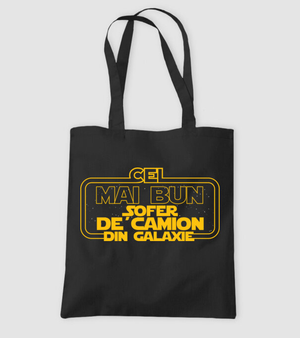 Cel mai bun șofer de camion din galaxie model negru pe tricou