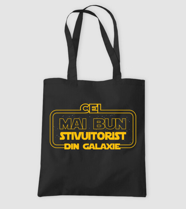 Cel mai bun stivuitorist din galaxie model negru pe tricou