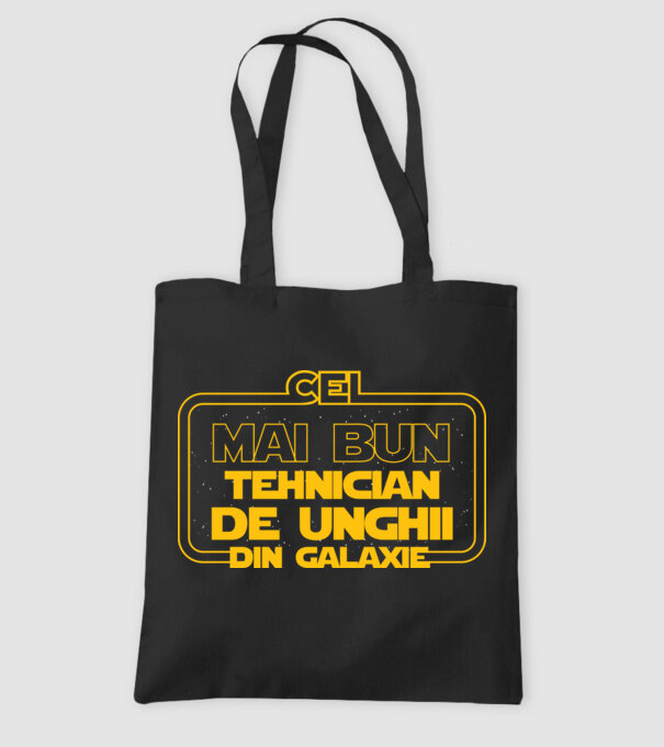 Cel mai bun tehnician de unghii din galaxie model negru pe tricou