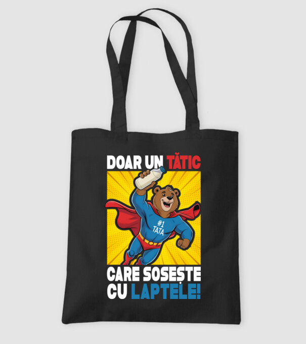 Doar un Tătic Care sosește cu laptele model negru pe tricou
