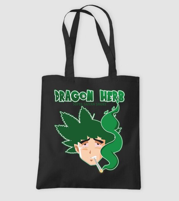 dragon herb smoke model negru pe tricou