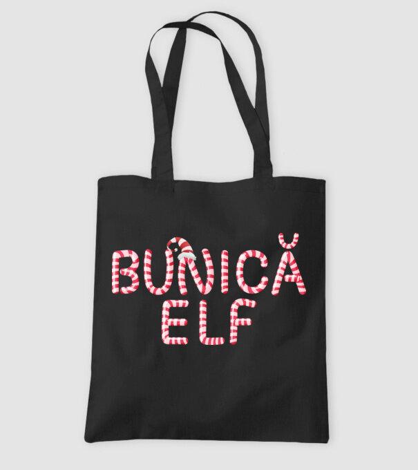 bunică elf model negru pe tricou