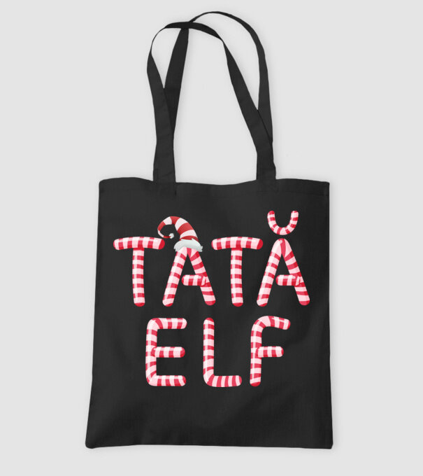 tată elf model negru pe tricou