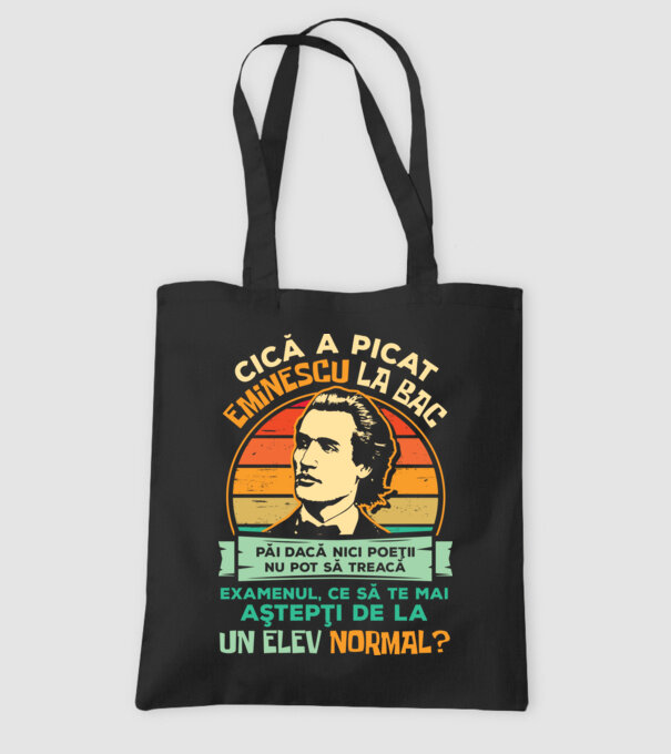 Eminescu model negru pe tricou