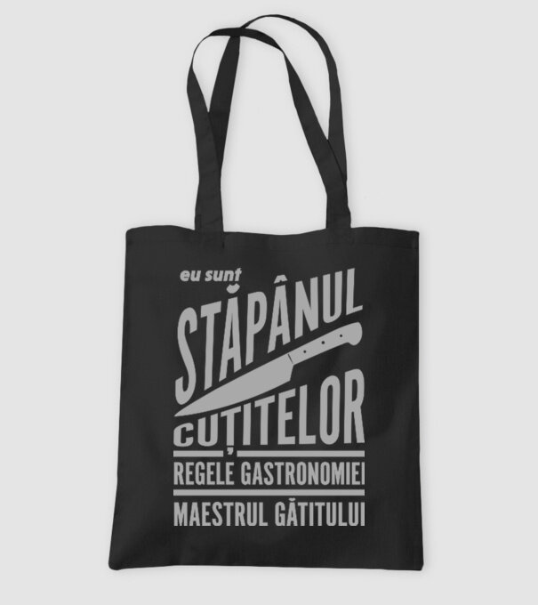 eu sunt stăpânul cuțitelor, regele gastronomiei, maestrul gătitului model negru pe tricou