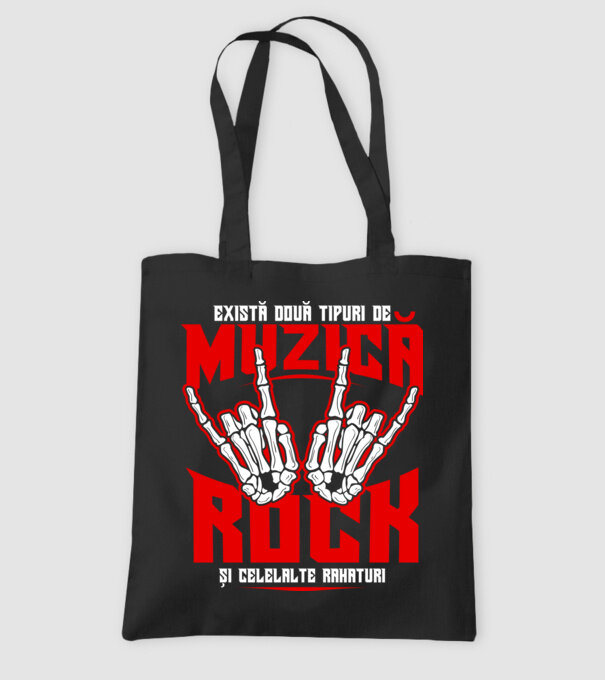 există două tipuri de muzică, rock și celelalte rahaturi model negru pe tricou