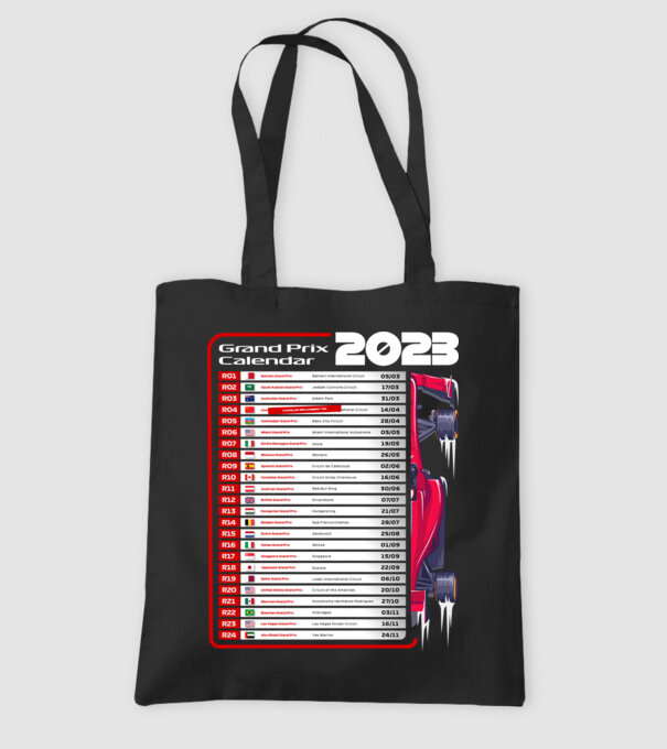 F1 Calendar TBA model negru pe tricou