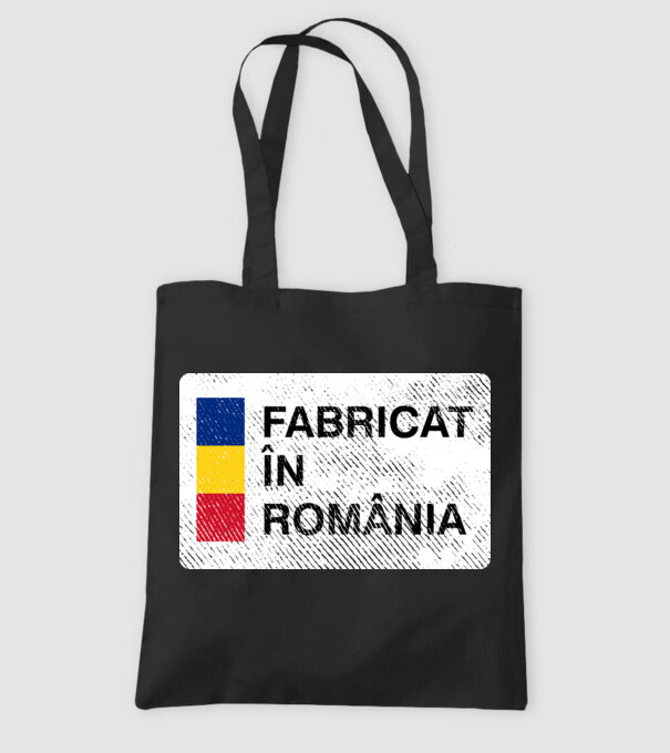 Fabricat în România model negru pe tricou