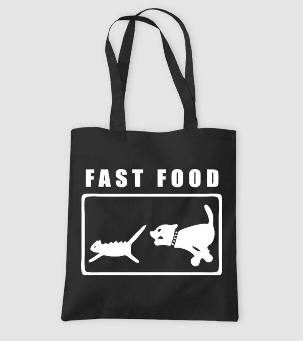 fast food model negru pe tricou