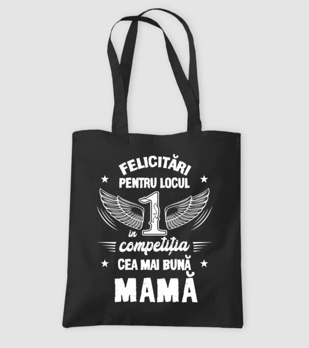 Felicitări pentru locul 1 în competiția Cel mai bun tată! model negru pe tricou