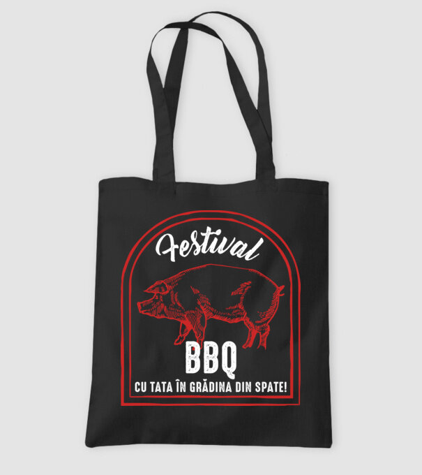 Festival BBQ - cu tata în grădina din spate! model negru pe tricou