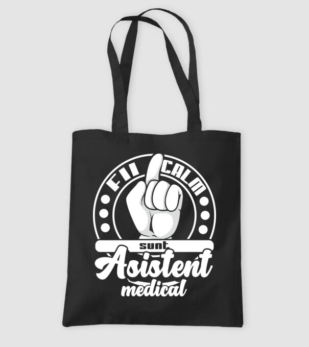 Fii calm... sunt asistent medical model negru pe tricou