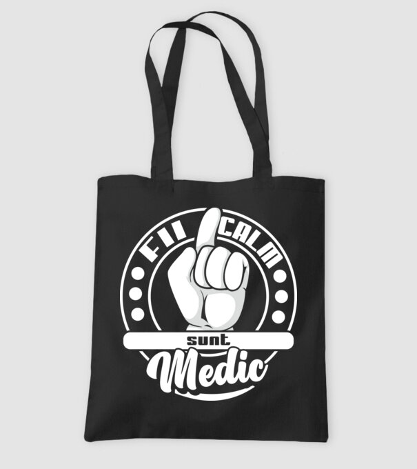 Fii calm... sunt medic model negru pe tricou